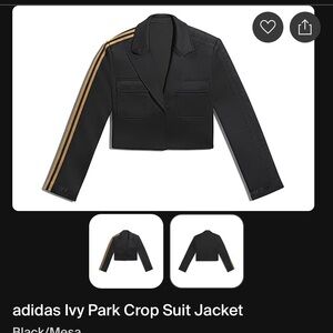 Adidas Black and Gold Crop Blazer